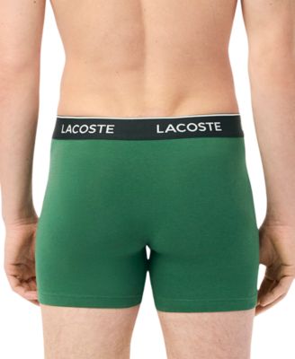 Мужские трусы-боксеры Lacoste 3-Pk. Трусы-боксеры обычного кроя с логотипом на поясе длиной 5 дюймов 