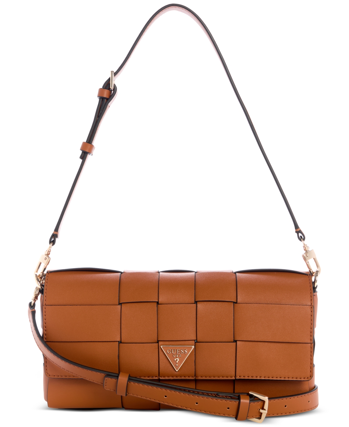 Maylee Woven Flap Shoulder Bag - Caramel