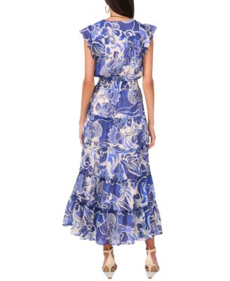 Женское макси-платье с развевающимися рукавами и присборенной талией от MSK