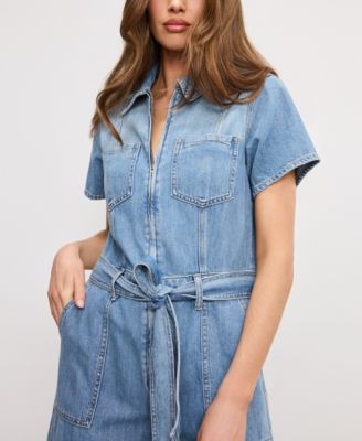 Women's Fit For Success Denim Cropped Jumpsuit, Regular & Plus Size