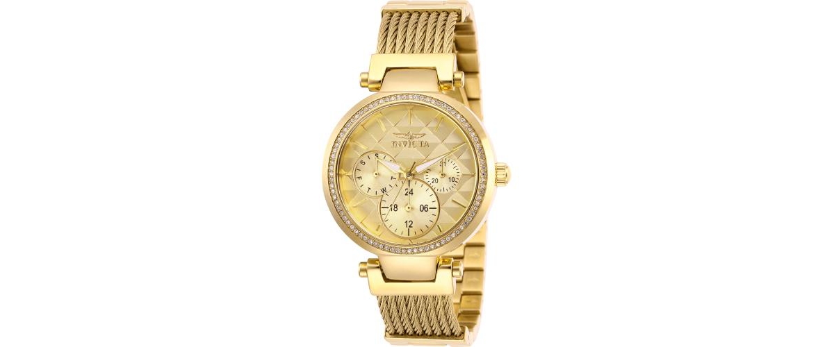 Women's 28918 Angel Quartz Chronograph Gold Dial Watch - Gold