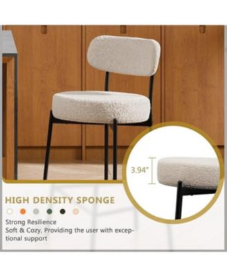 Bar Stools Set of 3, 24 Inches Modern Counter Height Bar Stools with Curved Back, Upholstered Boucle Barstools for Kitchen Island, Cafe