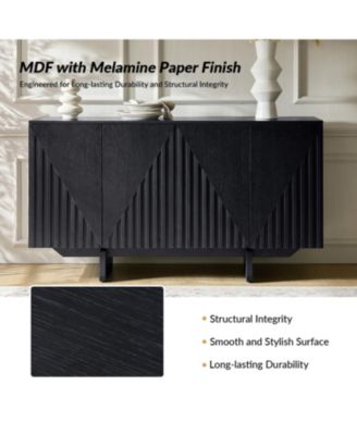 Modern Adamo 58"Wide 4 door Wood Sideboard