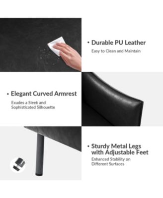 Monroe Modern Industrial-Style PU Leather Sofa with Sturdy Metal Legs And Movable Seat