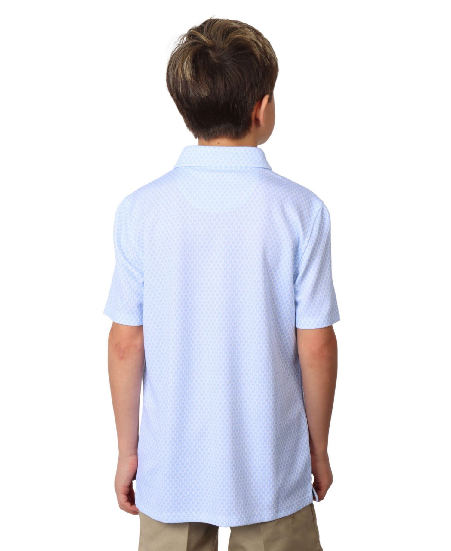 Boys Geo Floral Modal Polo Shirt - Comfortable and Stylish