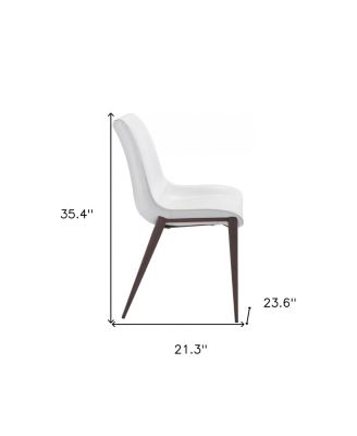 Set of Two Upholstered Faux Leather Open Back Dining Side Chairs