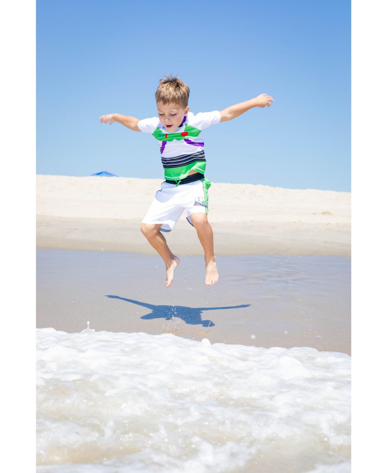 Big Boys Buzz Lightyear Swimwear 2-Piece Rash Guard and Swim Trunks Set