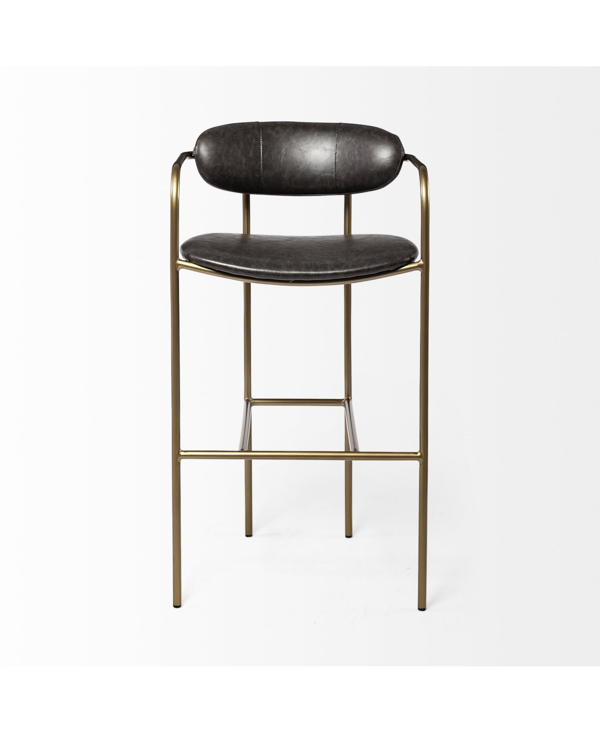 Faux Leather And Steel Bar Height Bar Chair