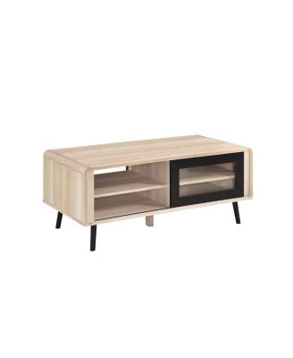 Nathan Mid Century Modern Coffee Table with Storage Shelf