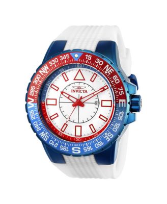 Мужские кварцевые часы Invicta 23997 Aviator с белым циферблатом и 3 стрелками