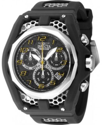 Мужские часы Invicta 47207 Invicta Racing с кварцевым хронографом и серебристым циферблатом, черные