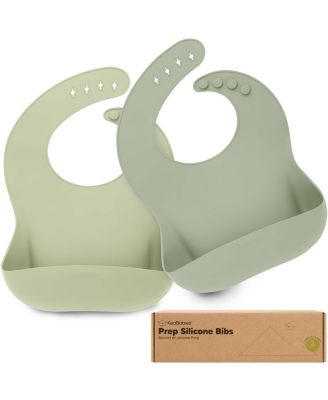 2-Pack Silicone Bibs For Babies, Food Grade Silicone Baby Bibs for Eating, Feeding, Toddler Bibs, Boys, Girls