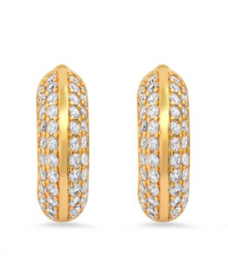 Steeltime Womens 18K Gold Plated Brass Simulated Diamonds Hoop Earrings 14790₽