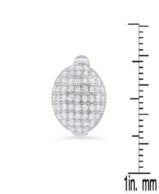 Steeltime Women's Sterling Silver and Simulated Diamonds Dot Huggie Earrings