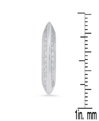 Steeltime Womens Sterling Silver and Simulated Diamonds Flat Huggie Earrings 21690₽