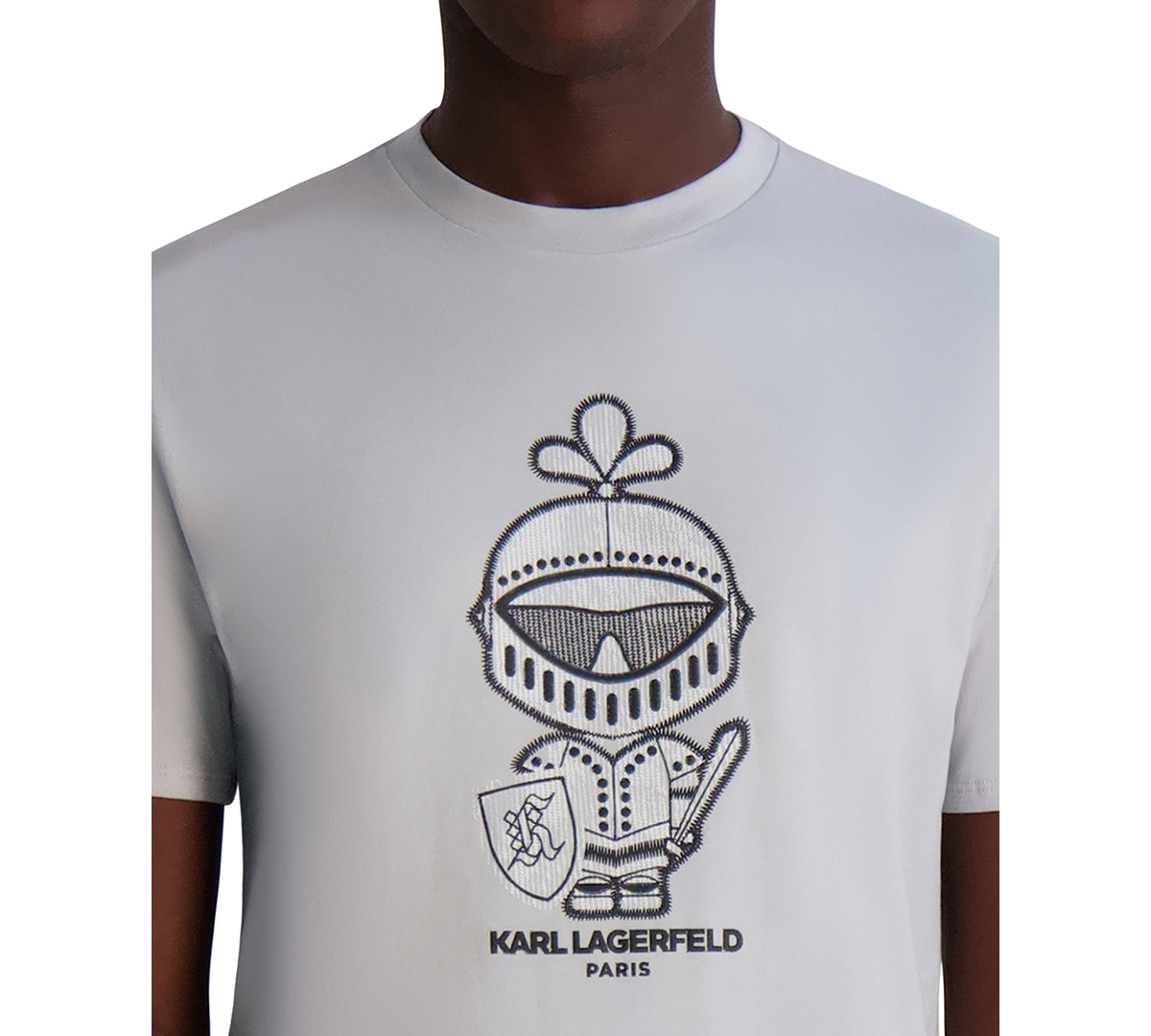 Karl Lagerfeld Paris Karl Armour Logo Patch T-shirt In Gray