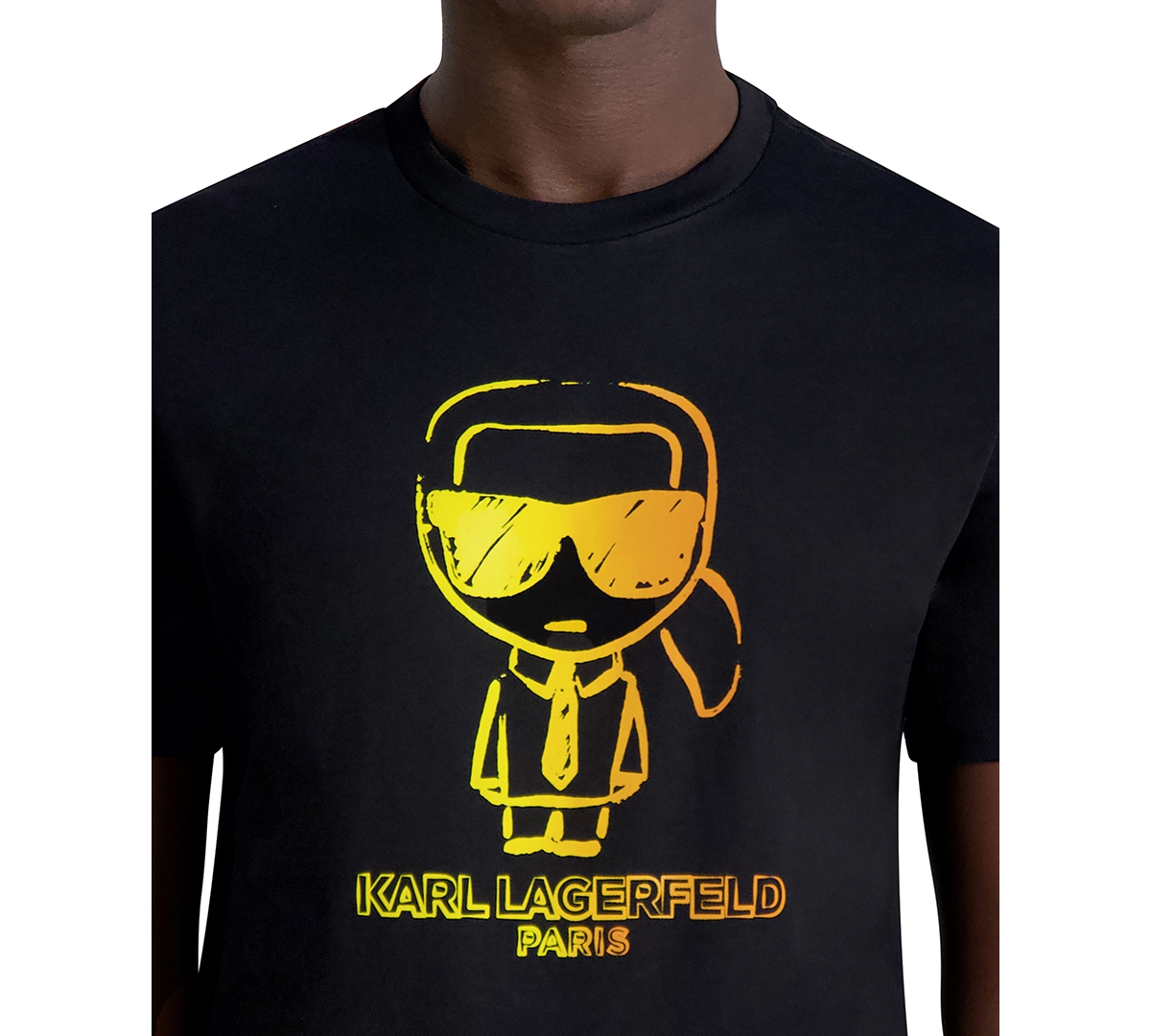 Karl Lagerfeld Men's Outline Character Logo Graphic T-shirt