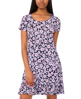 Женское платье с круглым вырезом и коротким рукавом с принтом от MSK