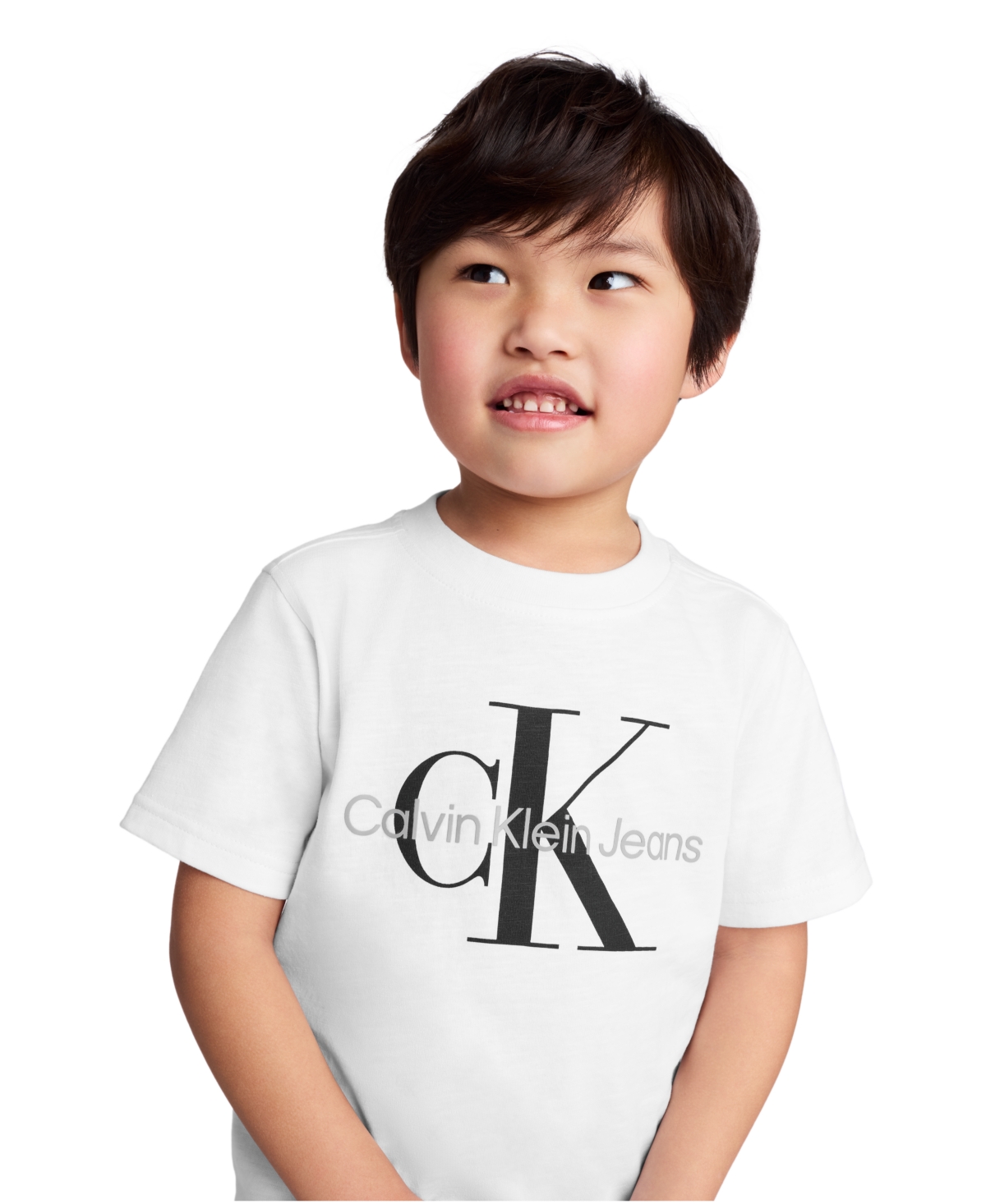 Calvin Klein Toddler And Little Boys 2-piece Classic Logo T-shirt And Tech Woven Shorts Set In White