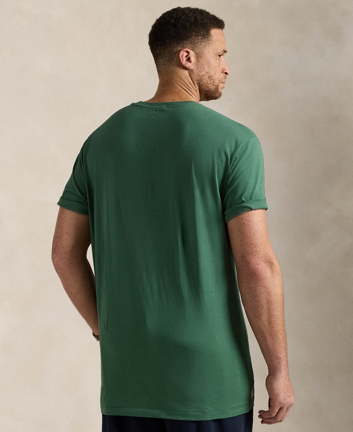 Polo Ralph Lauren Green Crewneck T-shirt With Logo Lettering On The Fornt And Pony Embroidery On The Front In Green