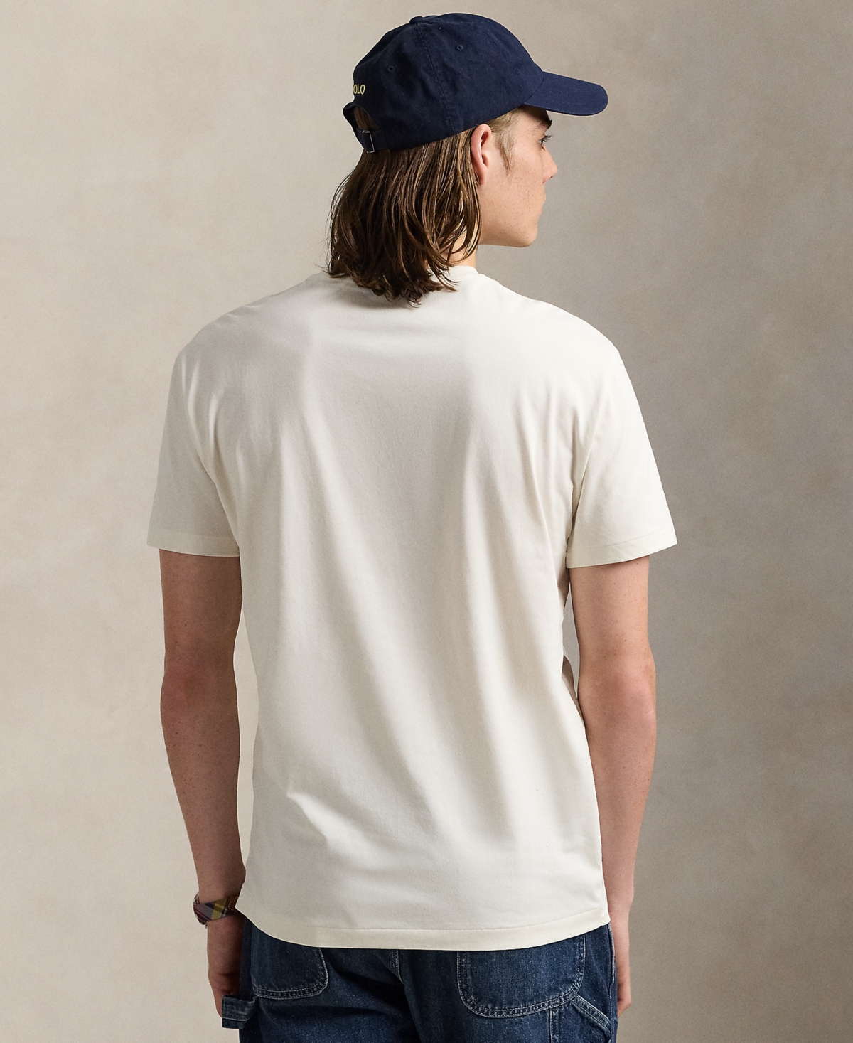 Polo Ralph Lauren White Crewneck T-shirt With Logo Lettering On The Fornt And Pony Embroidery On The Front