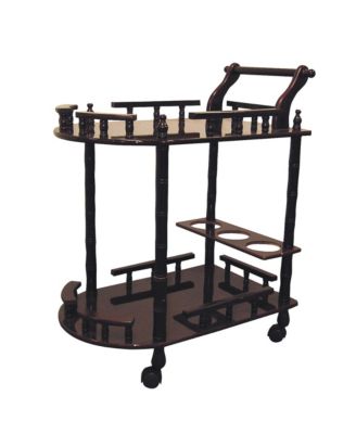 Rolling Bar Cart – Mobile Beverage Serving Cart with Shelves and Storage for Home or Kitchen