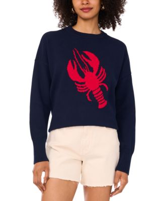 Vince Camuto - Women's Cotton Lobster Crewneck Sweater