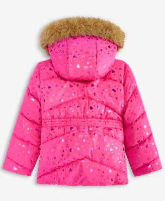 Toddler and Little Girls Foil Quilt Puffer Jacket