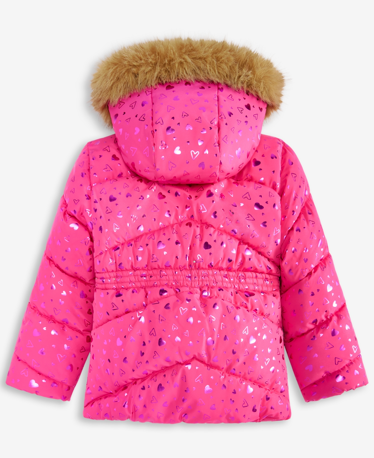 S Rothschild & Co Toddler And Little Girls Foil Quilt Puffer Jacket In Pink