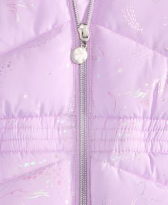 Toddler and Little Girls Foil Quilt Puffer coat