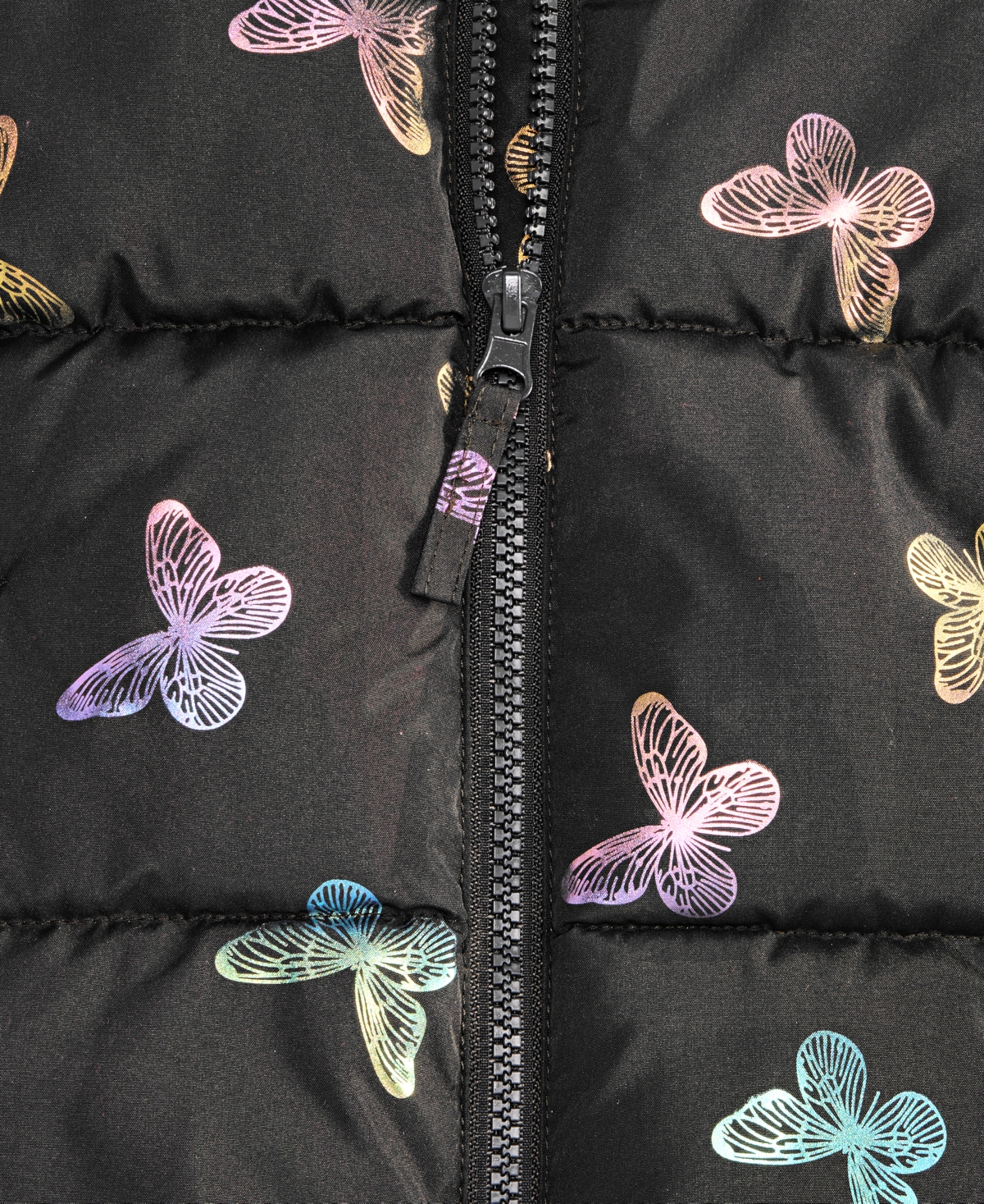 S Rothschild & Co Toddler And Little Girls Foil Bubble Jacket In Black