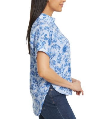 Women's Daisy Printed Short-Sleeve Shirt
