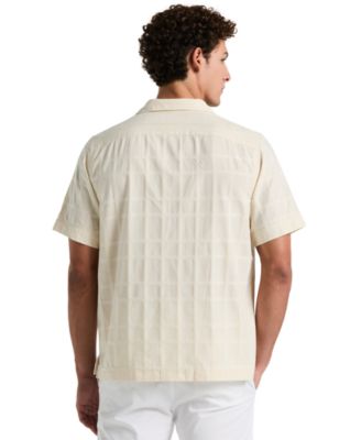 Оригинальная мужская приталенная рубашка в клетку Dobby Camp от Penguin Camp с коротким рукавом