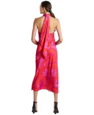 Женское макси-платье Natori с принтом и витым вырезом на бретелях