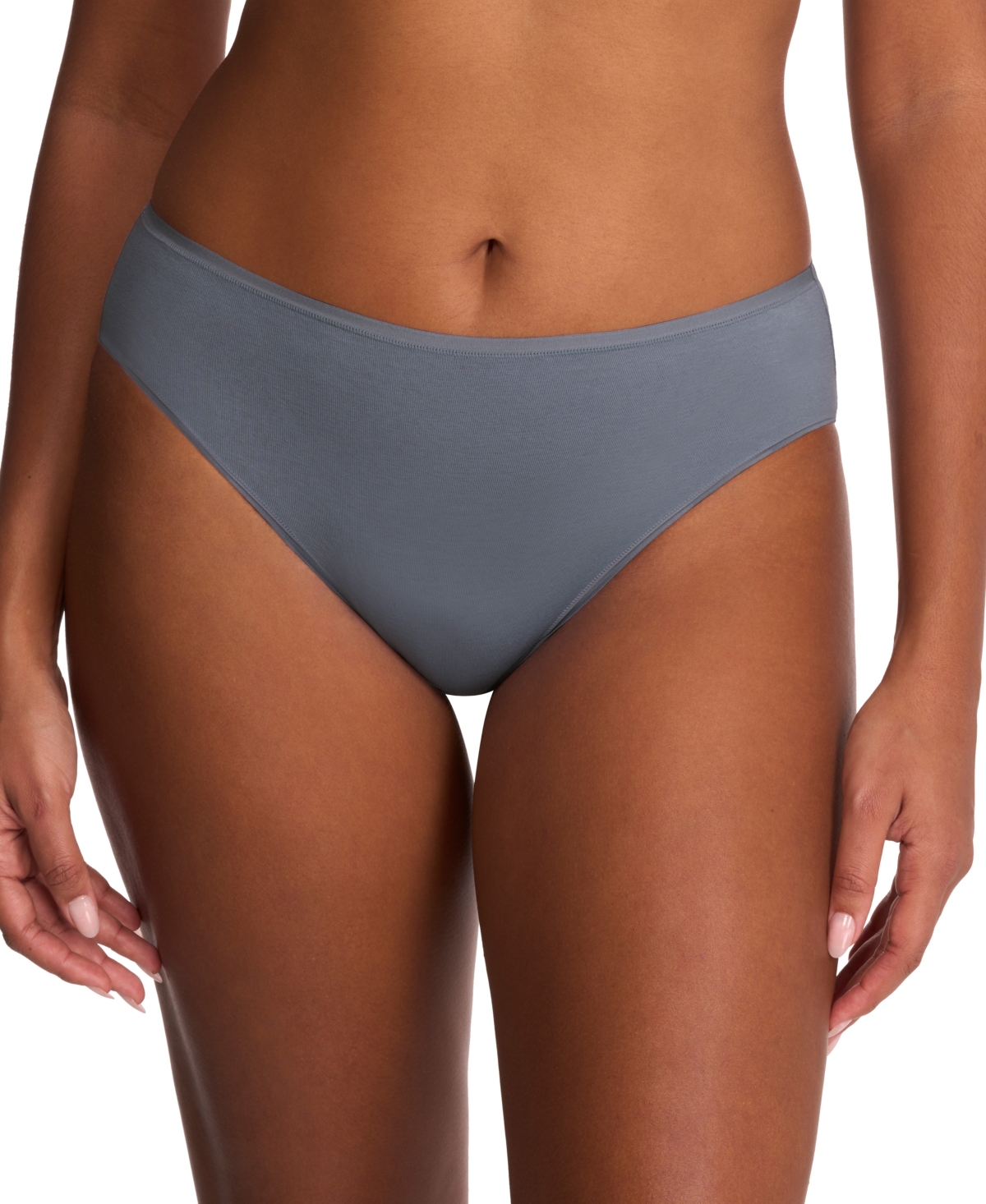 Natori Bliss Bare Cotton High Cut Brief In Blue