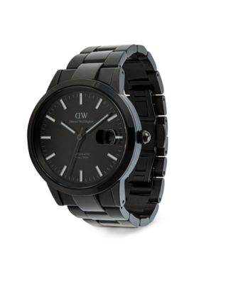 Men's Automatic Black Stainless-Steel Watch, 40mm