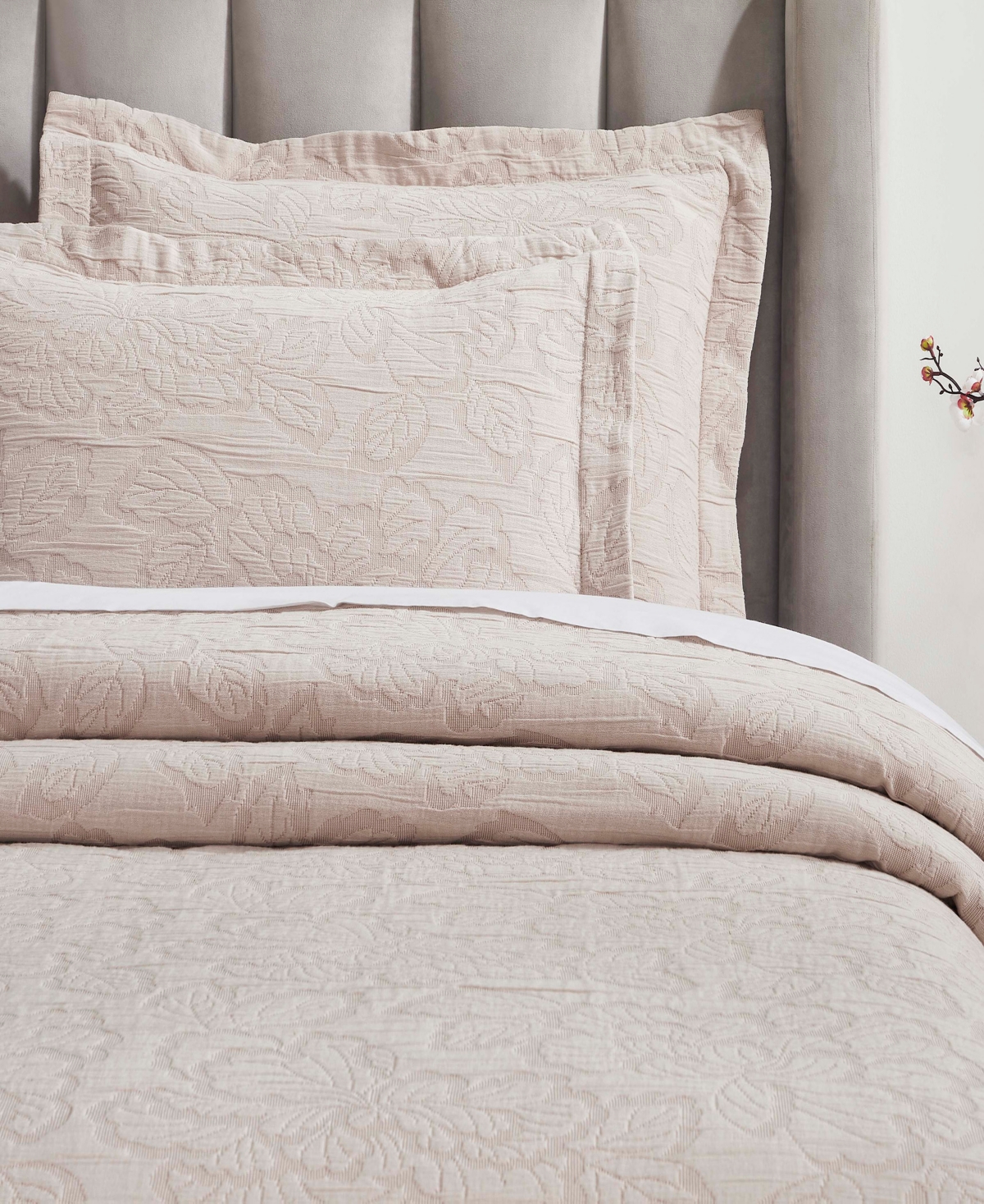 Superior Hibiscus Cotton Matelasse Woven 3-pc. Bedspread Set, Full In Pink