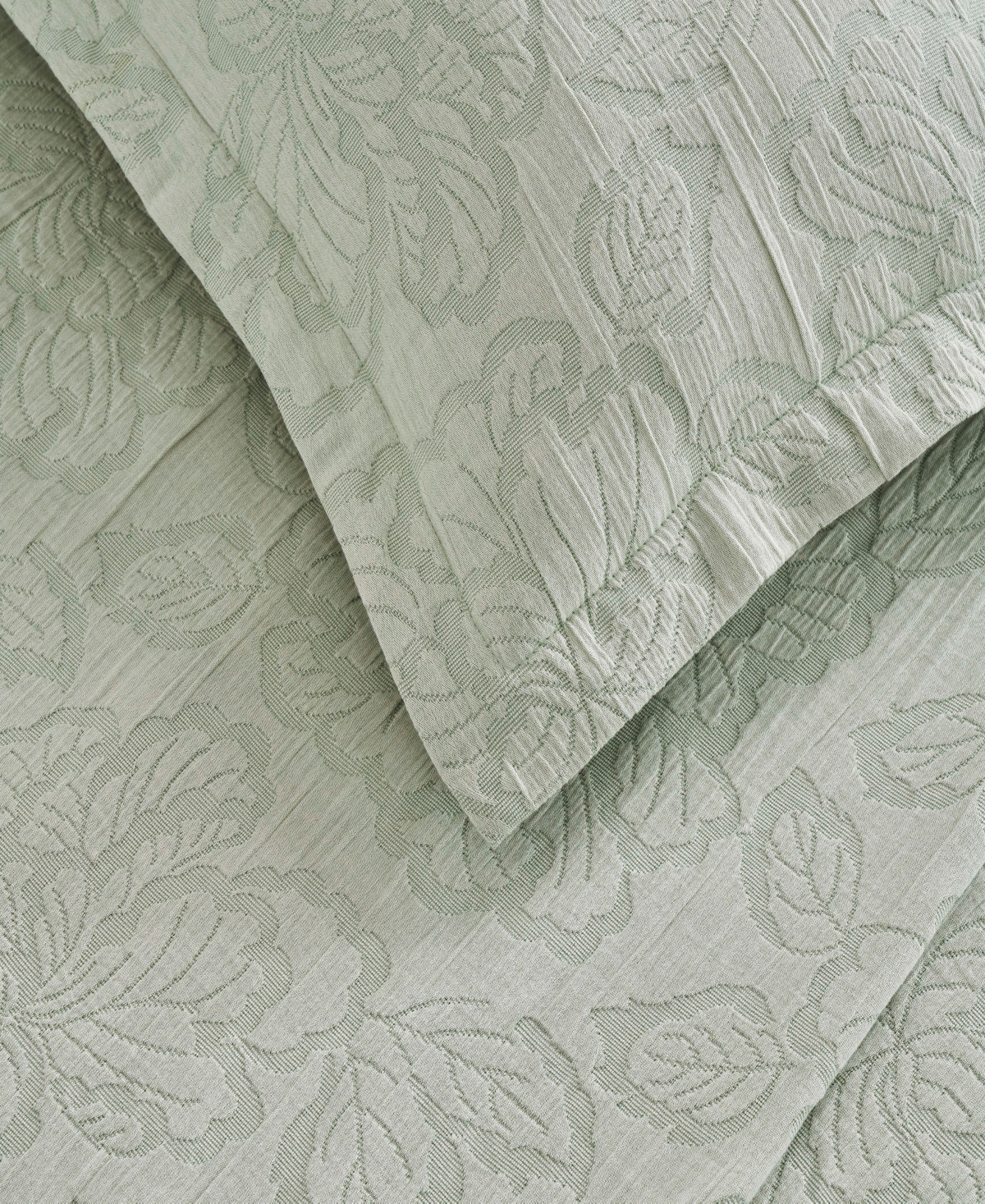 Superior Hibiscus Cotton Matelasse Woven 3-pc. Bedspread Set, Full In Green