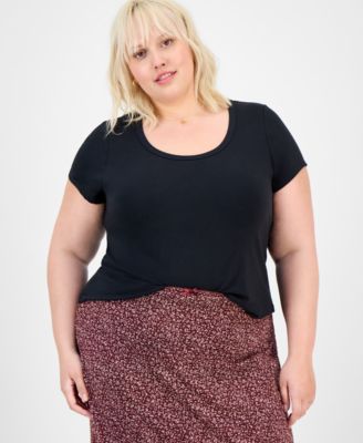 Hippie Rose - Trendy Plus Scoop-Neck T-Shirt