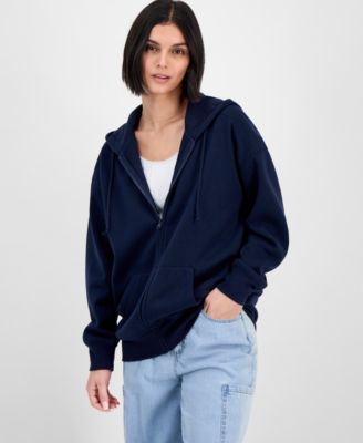 Juniors' Oversized Full-Zip Hoodie