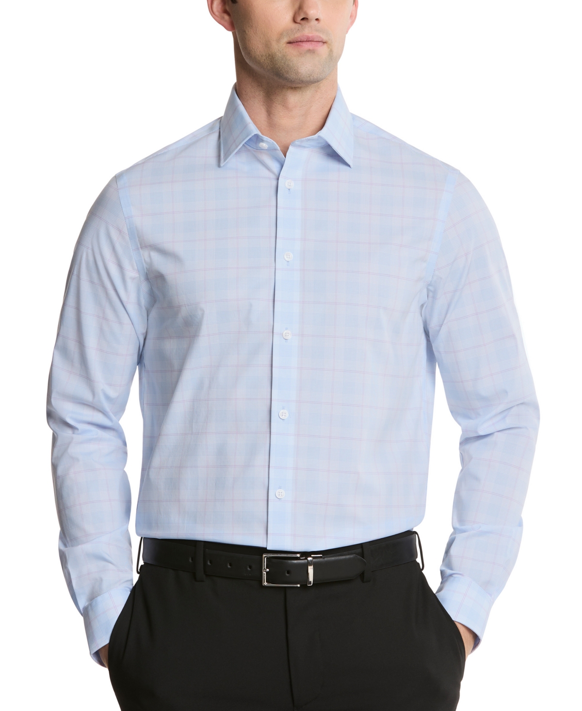Michael Kors Men's Regular Fit Comfort Stretch Dress Shirt - Blue Multi