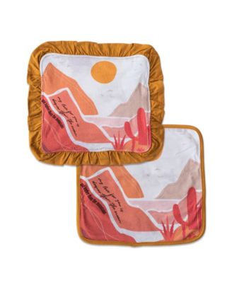 Earth Baby Outfitters Baby Boys and Girls 2-Pack Luxe Security Blanket Set - Ocean mountains