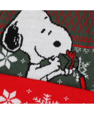 Men's Snoopy With Present Red & Green Santa Hat