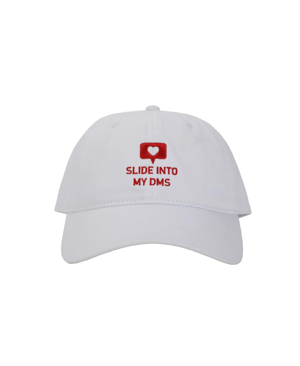 Men's Valentine's Day Slide Into My DMs White Dad Hat - White