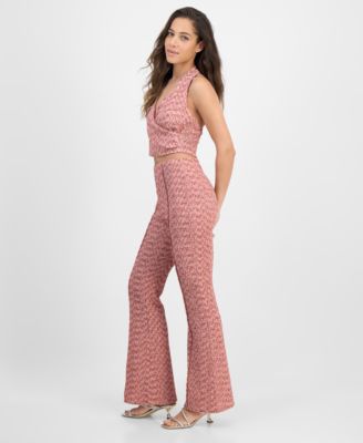 Guess Womens Naleny Halter Top Flared Pants