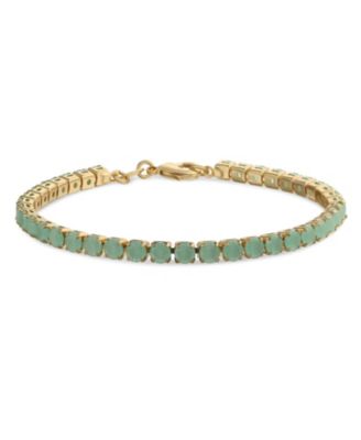 Classic 12CTW Prong Basket Set Solitaire Round Cubic Zirconia Cabochon CZ Tennis Bracelet Gold Plated 7.5 Inch