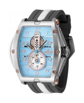 Мужские многофункциональные кварцевые часы Invicta Racing 47385 с белым, серебристым, коричневым, розовым золотом и светло-голубым циферблатом
