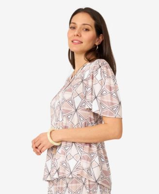 Женский плиссированный топ с развевающимися рукавами и кисточками от Cable & Gauge