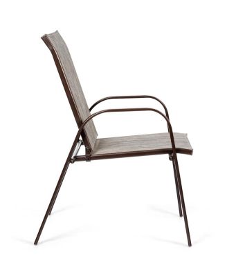 2PCS Patio Chairs Dining Chair Deck Yard W/Armrest