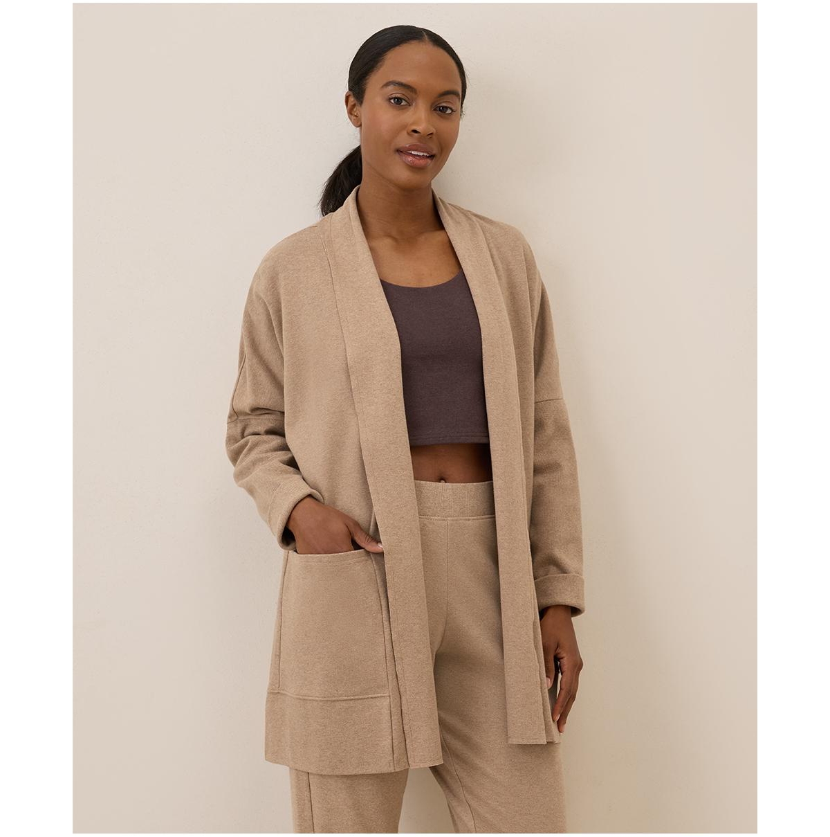 Women's Organic Cotton Airplane Wrap Cardigan - Midnight blue